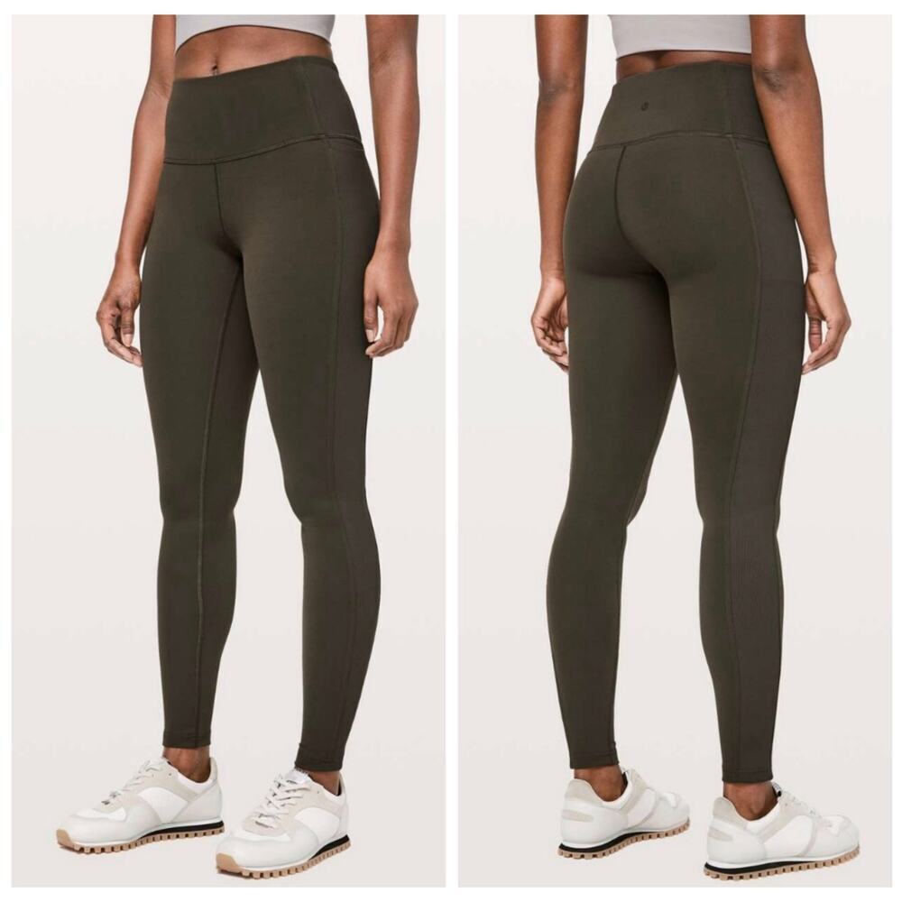 Lululemon Wunder Under High-Rise Tight 28" Luxtreme Dark Olive Green Size 2 *EUC